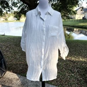 Torrid White Button-up Blouse